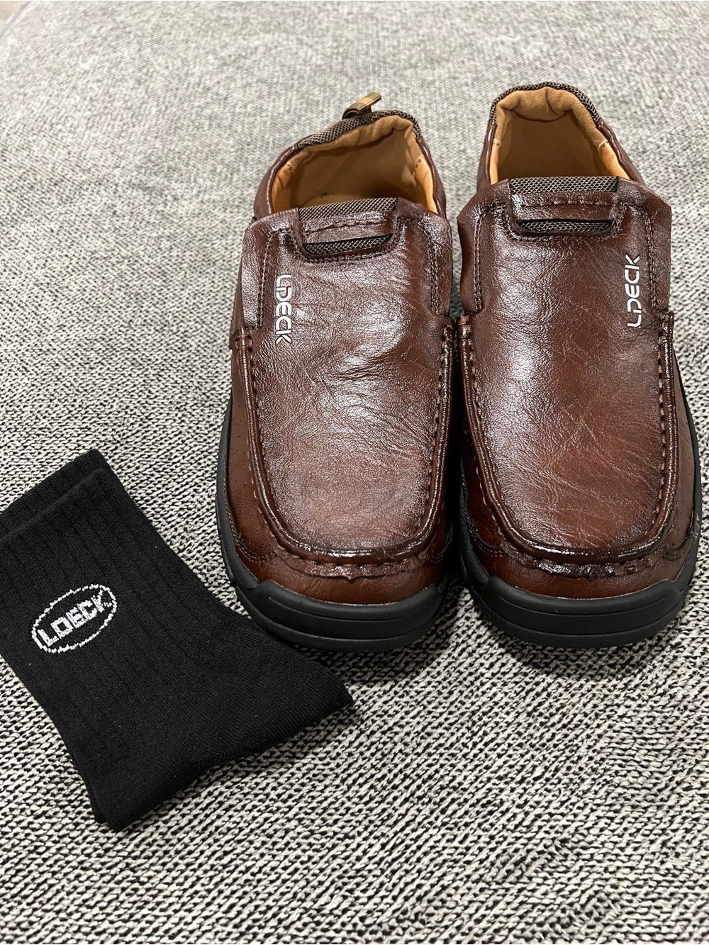 LDECK Men’s Brown Slip-On Loafers